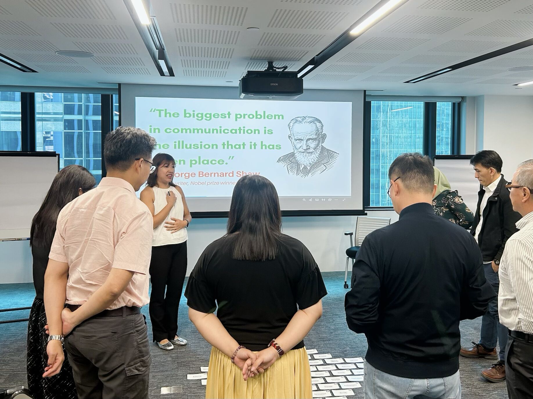 Sheena Ang facilitating a leadership workshop in Singapore